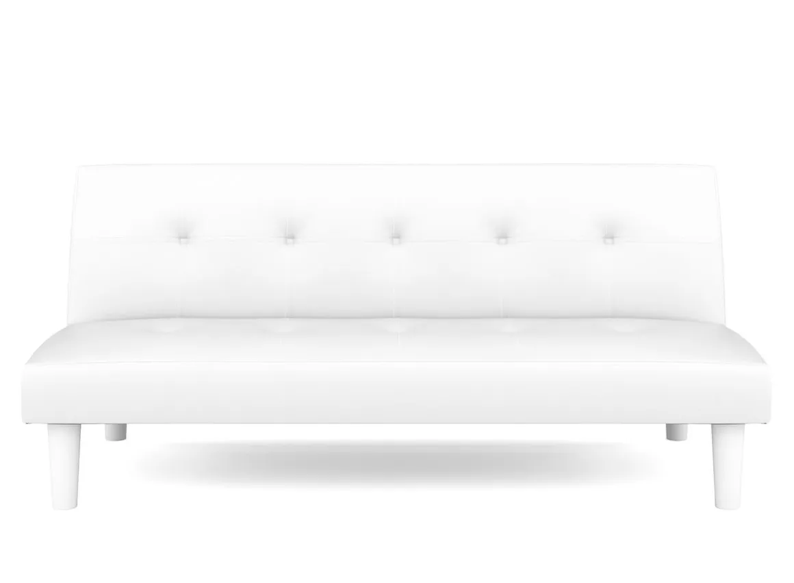 Schlafsofa Leder PUMA weiss