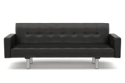 Schlafsofa Leder YALE schwarz
