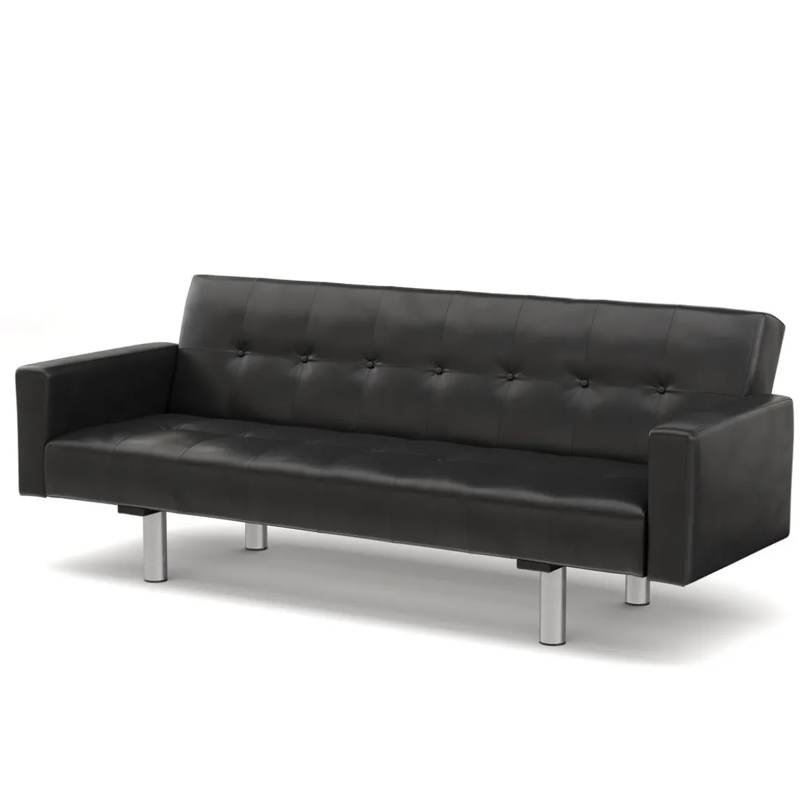 Schlafsofa Leder YALE schwarz