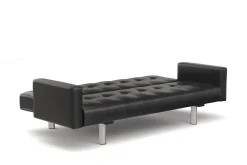 Schlafsofa Leder YALE schwarz