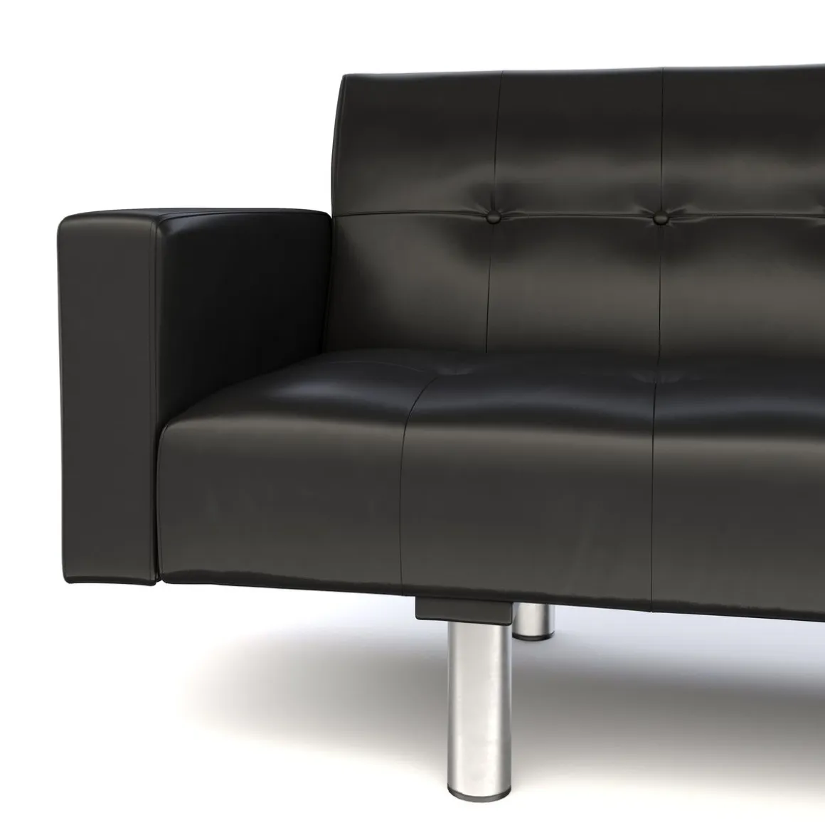 Schlafsofa Leder YALE schwarz