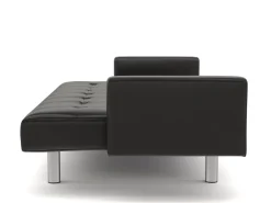 Schlafsofa Leder YALE schwarz