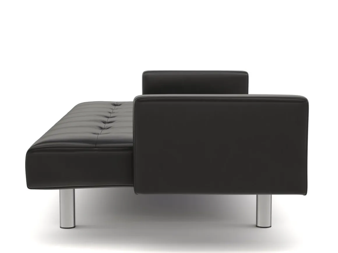 Schlafsofa Leder YALE schwarz