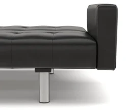 Schlafsofa Leder YALE schwarz