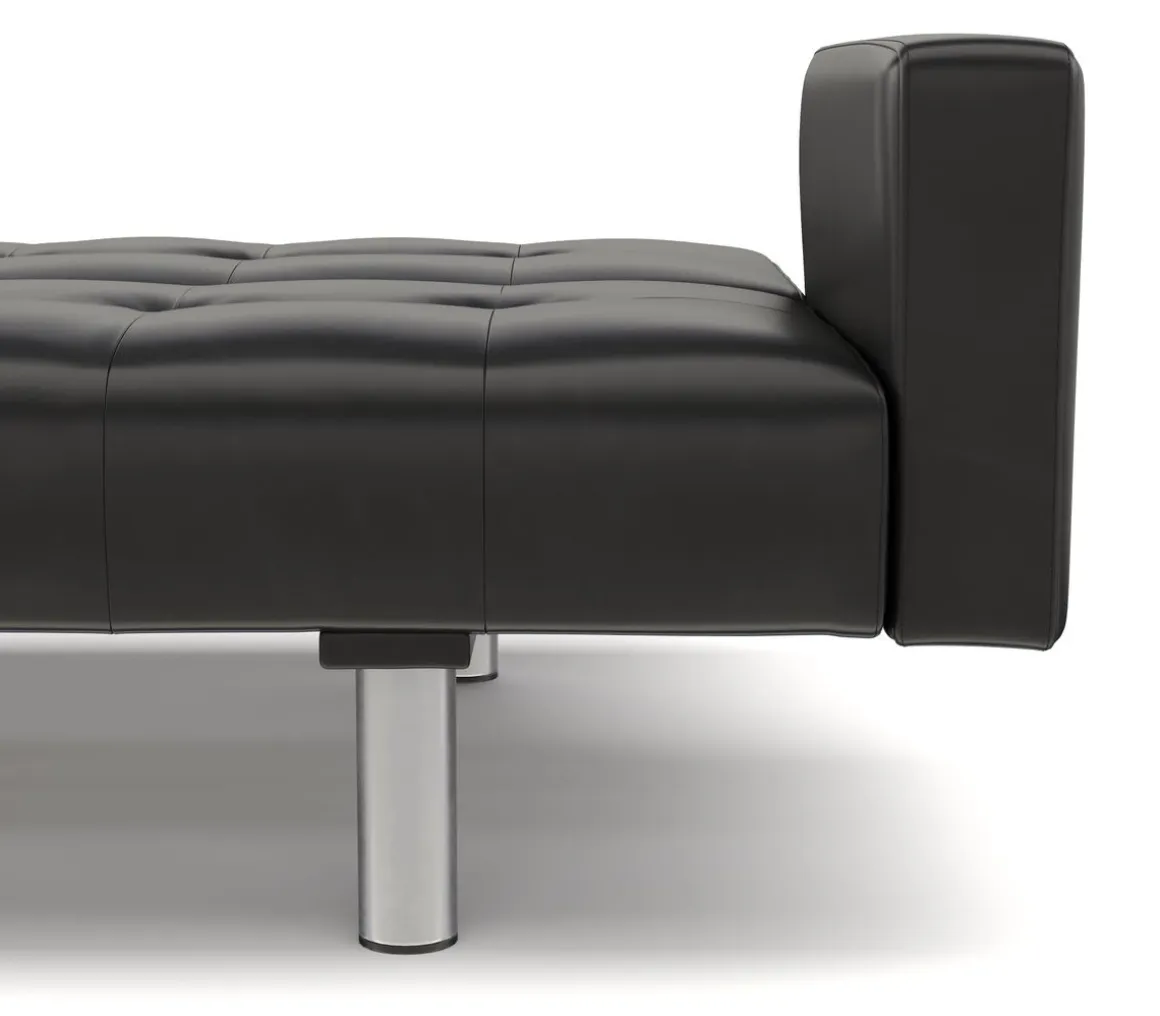 Schlafsofa Leder YALE schwarz