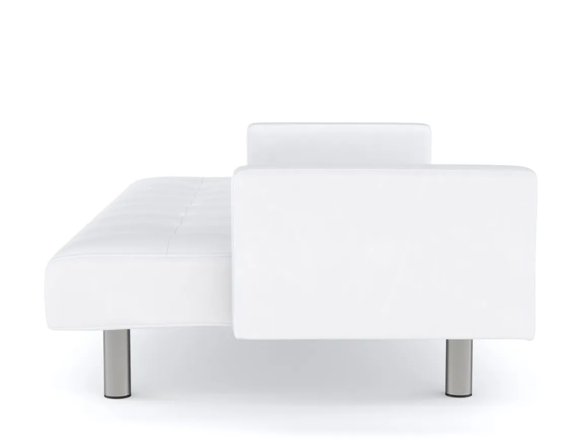 Schlafsofa Leder YALE weiss