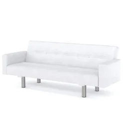 Schlafsofa Leder YALE weiss