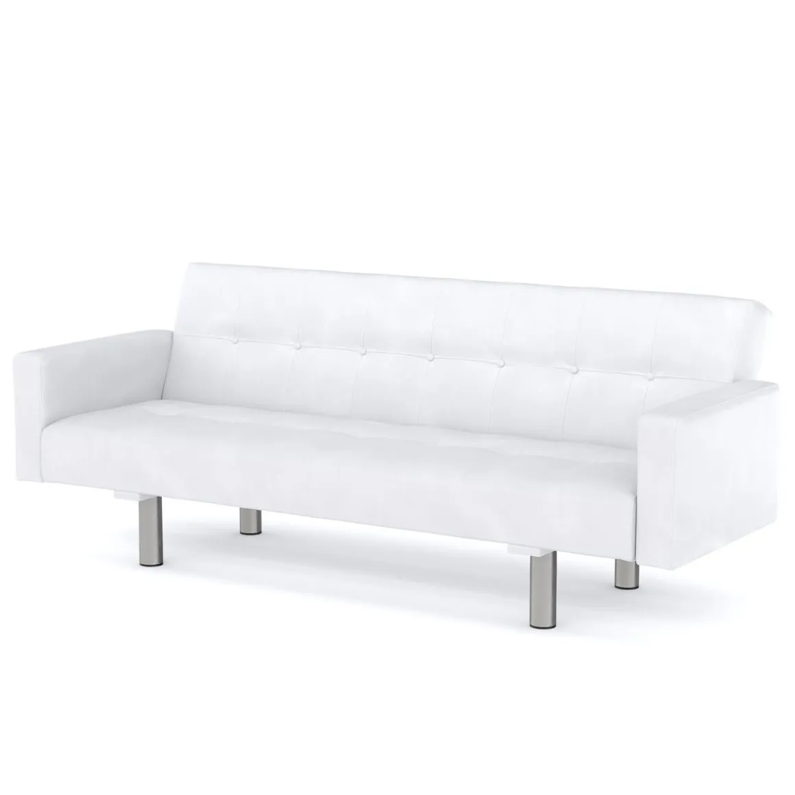 Schlafsofa Leder YALE weiss