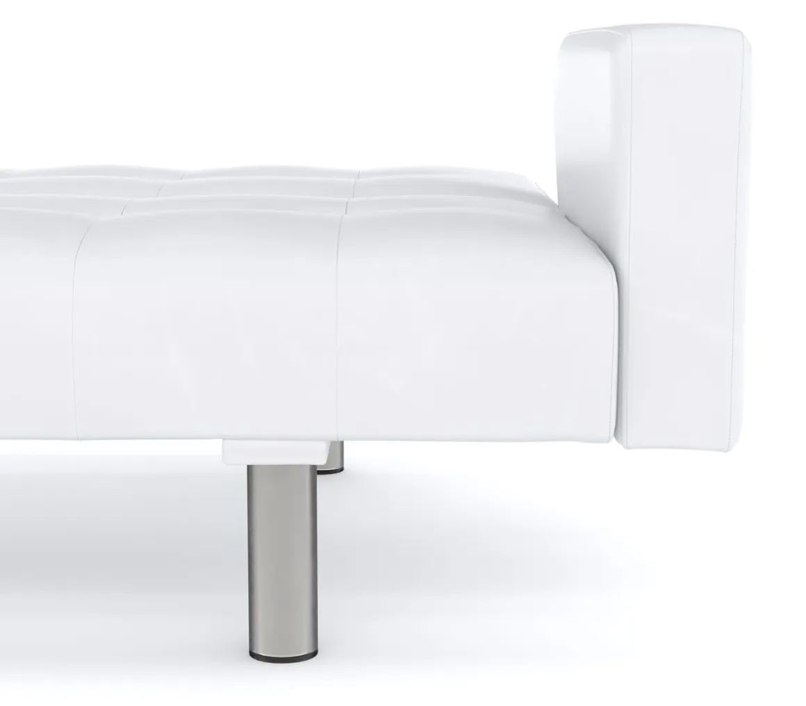 Schlafsofa Leder YALE weiss