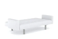 Schlafsofa Leder YALE weiss