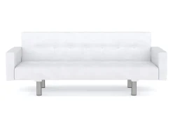 Schlafsofa Leder YALE weiss