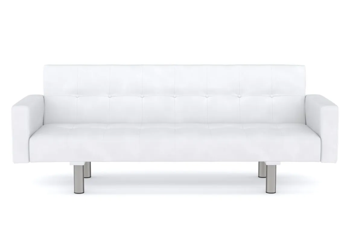 Schlafsofa Leder YALE weiss