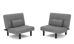Schlafsofa Leinen LINUS multifunktional grau