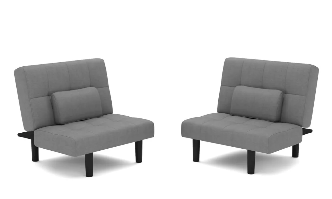 Schlafsofa Leinen LINUS multifunktional grau