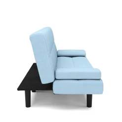 Schlafsofa Leinen LINUS multifunktional hellblau