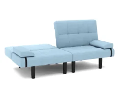 Schlafsofa Leinen LINUS multifunktional hellblau