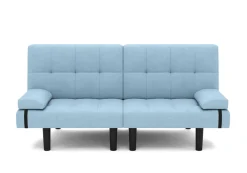 Schlafsofa Leinen LINUS multifunktional hellblau