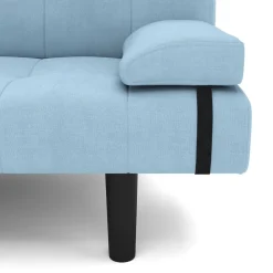 Schlafsofa Leinen LINUS multifunktional hellblau