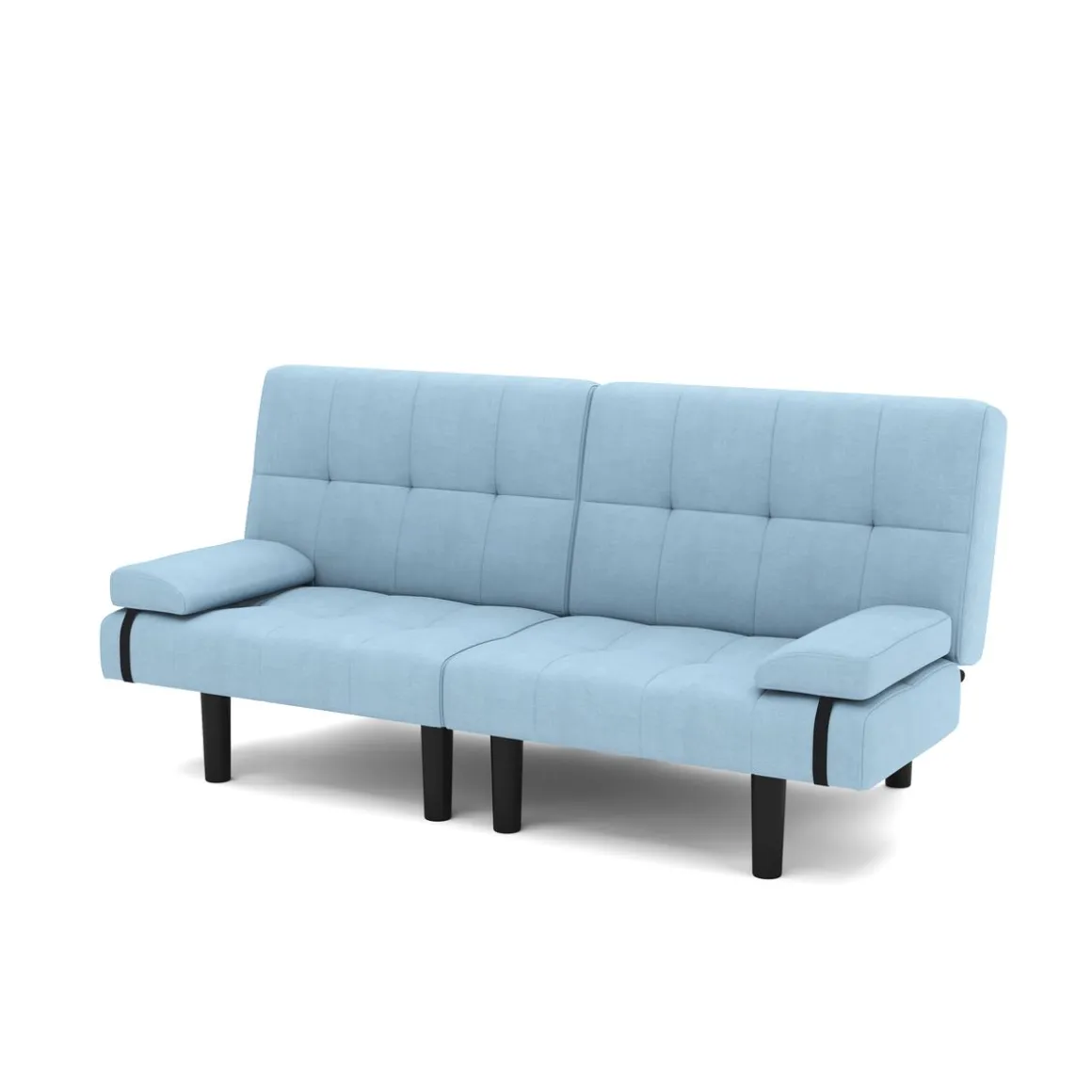 Schlafsofa Leinen LINUS multifunktional hellblau