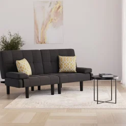 Schlafsofa Leinen LINUS multifunktional anthrazit