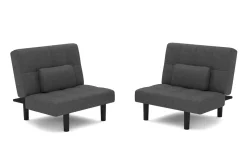Schlafsofa Leinen LINUS multifunktional anthrazit