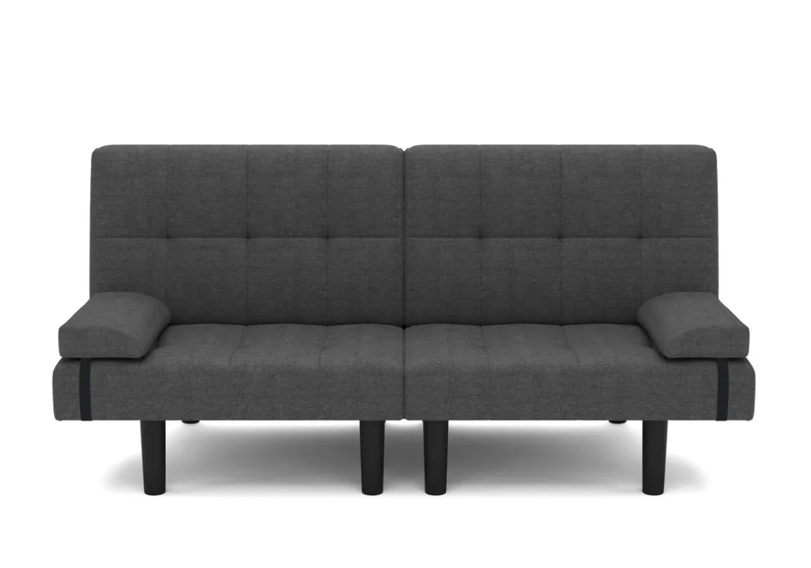 Schlafsofa Leinen LINUS multifunktional anthrazit