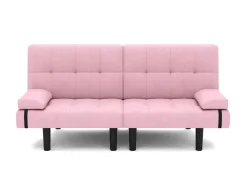Schlafsofa Leinen LINUS multifunktional rosa