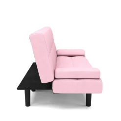 Schlafsofa Leinen LINUS multifunktional rosa