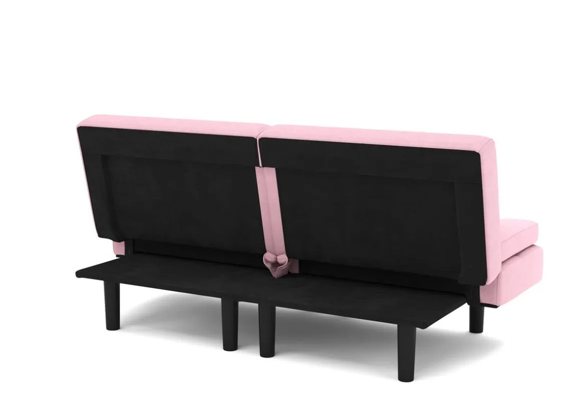 Schlafsofa Leinen LINUS multifunktional rosa