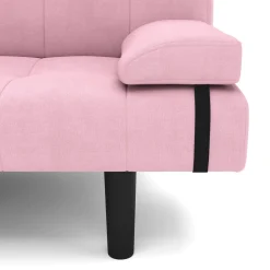 Schlafsofa Leinen LINUS multifunktional rosa