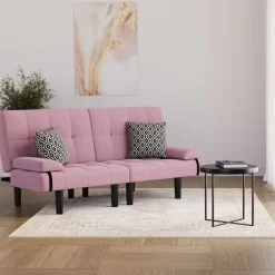 Schlafsofa Leinen LINUS multifunktional rosa