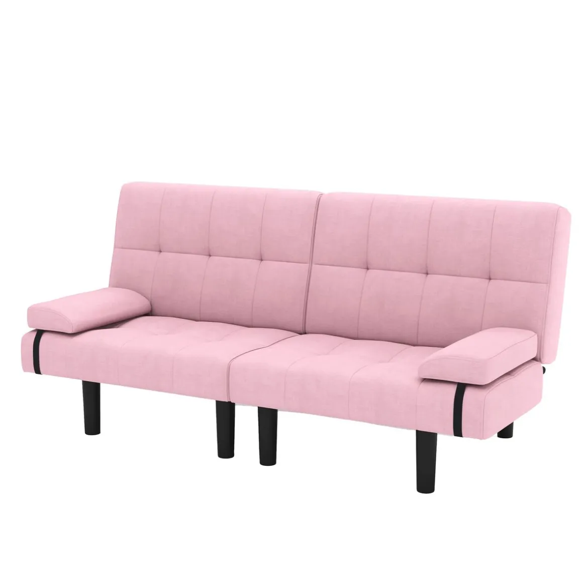 Schlafsofa Leinen LINUS multifunktional rosa
