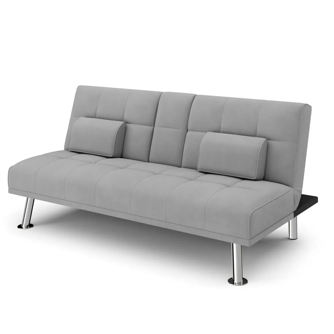 Schlafsofa POLLY mit Getränkehalter grau
