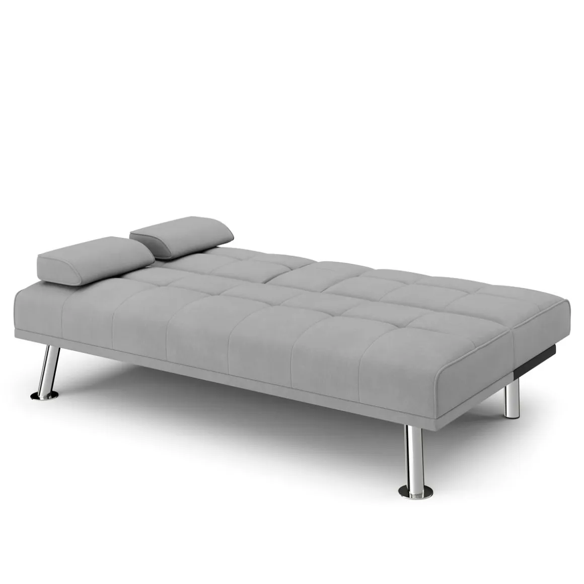 Schlafsofa POLLY mit Getränkehalter grau