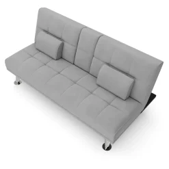 Schlafsofa POLLY mit Getränkehalter grau