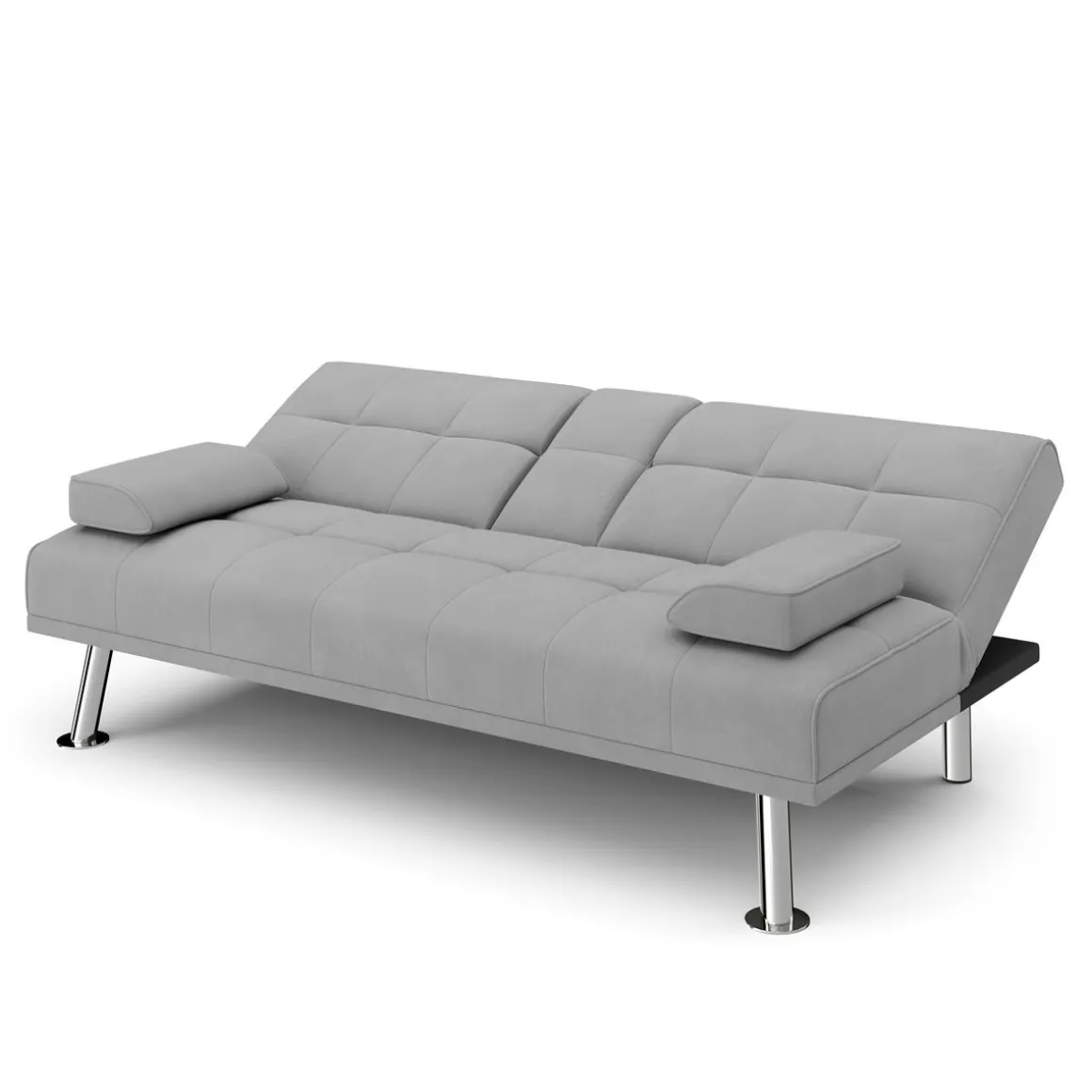 Schlafsofa POLLY mit Getränkehalter grau