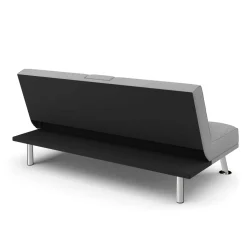 Schlafsofa POLLY mit Getränkehalter grau