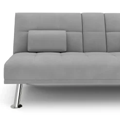 Schlafsofa POLLY mit Getränkehalter grau