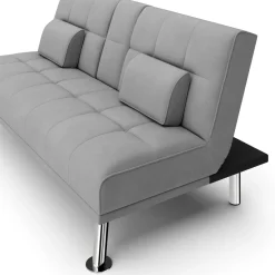 Schlafsofa POLLY mit Getränkehalter grau
