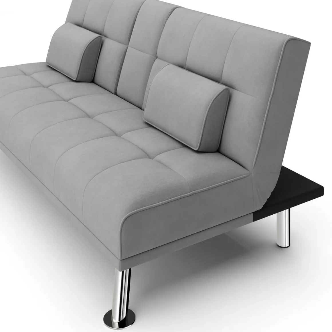 Schlafsofa POLLY mit Getränkehalter grau