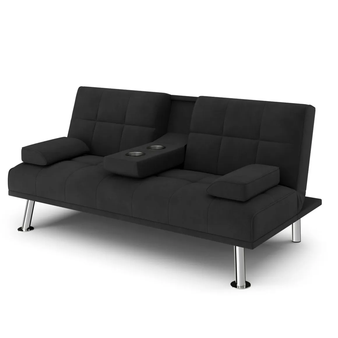 Schlafsofa POLLY mit Getränkehalter schwarz