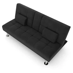 Schlafsofa POLLY mit Getränkehalter schwarz