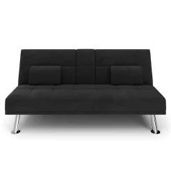 Schlafsofa POLLY mit Getränkehalter schwarz