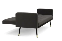 Schlafsofa Samt CALVIN anthrazit
