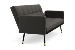 Schlafsofa Samt CALVIN anthrazit
