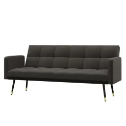 Schlafsofa Samt CALVIN anthrazit
