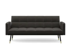 Schlafsofa Samt CALVIN anthrazit
