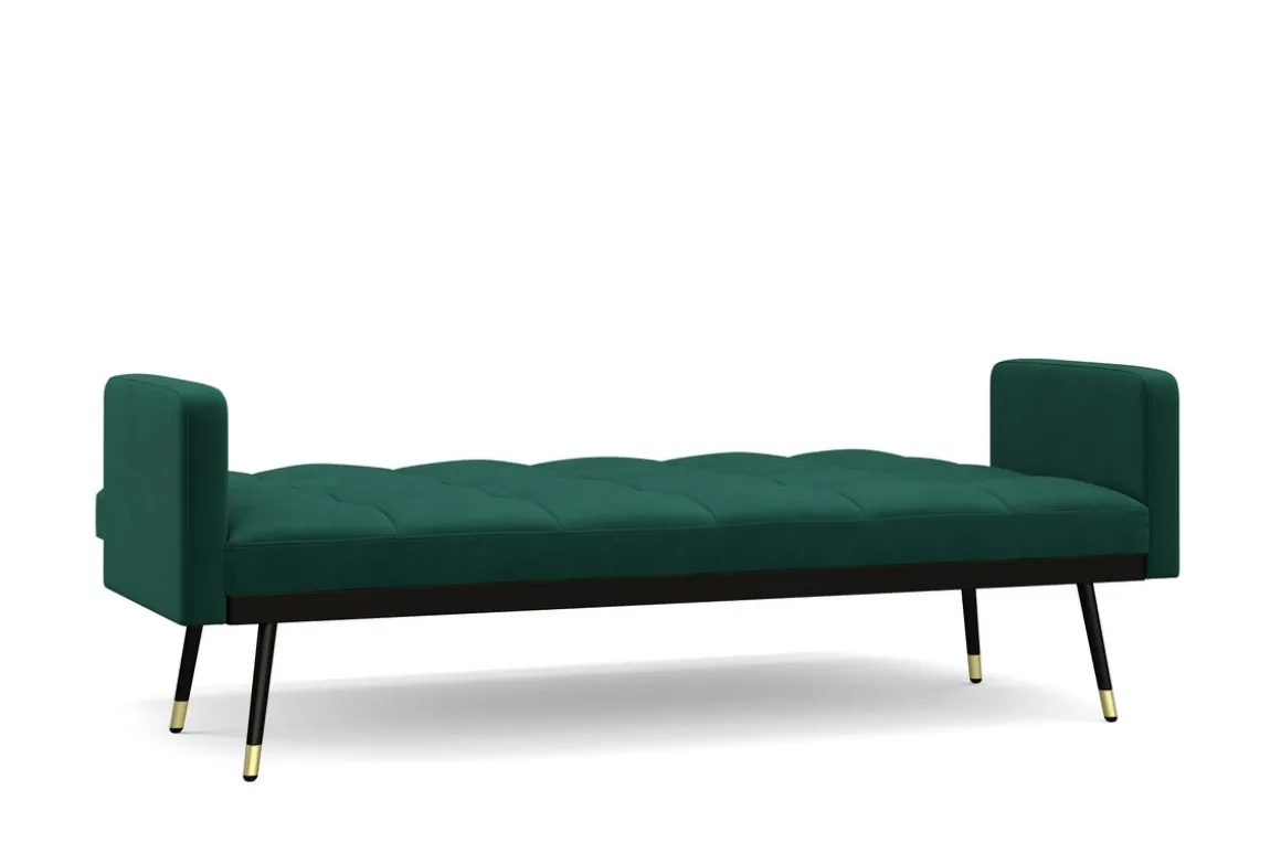 Schlafsofa Samt CALVIN dunkelgrün