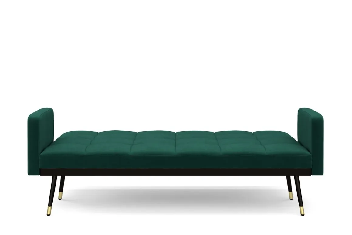 Schlafsofa Samt CALVIN dunkelgrün