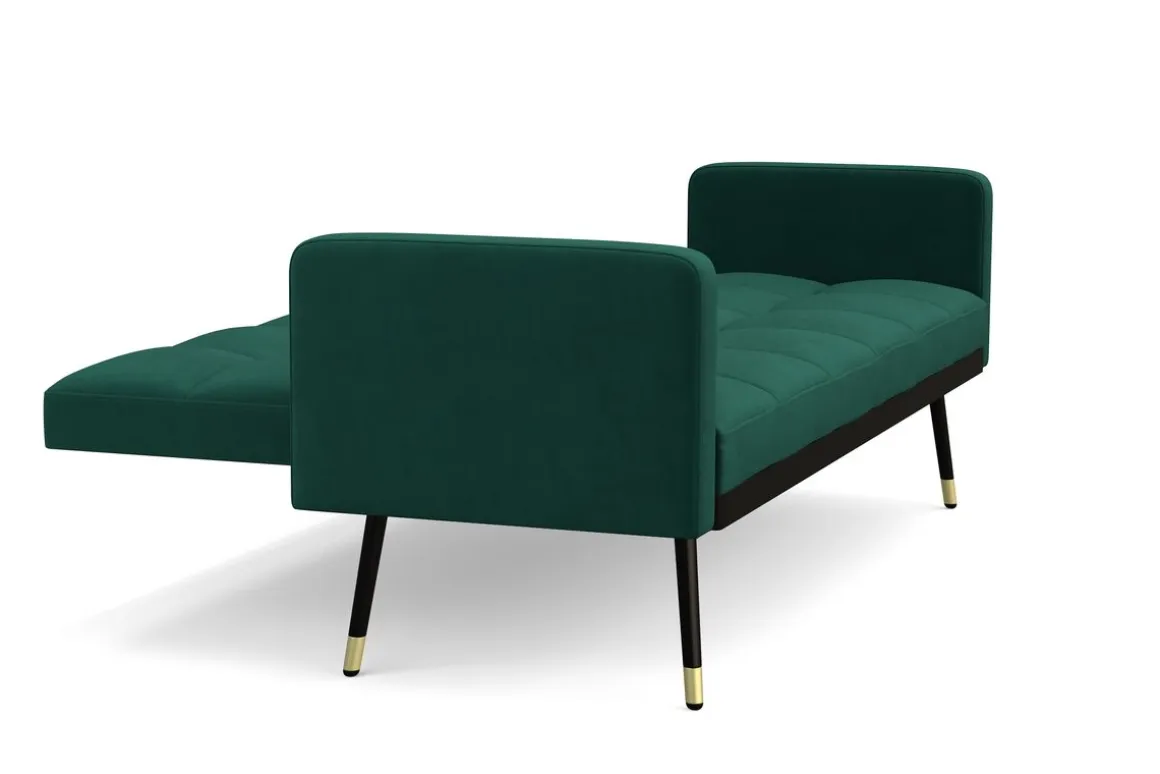 Schlafsofa Samt CALVIN dunkelgrün